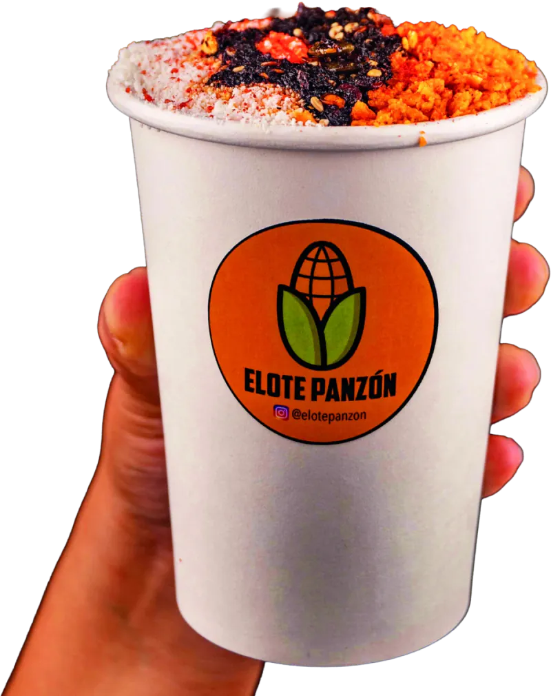 Vaso de Esquite Panzón con queso, polvo de papitas y chile
